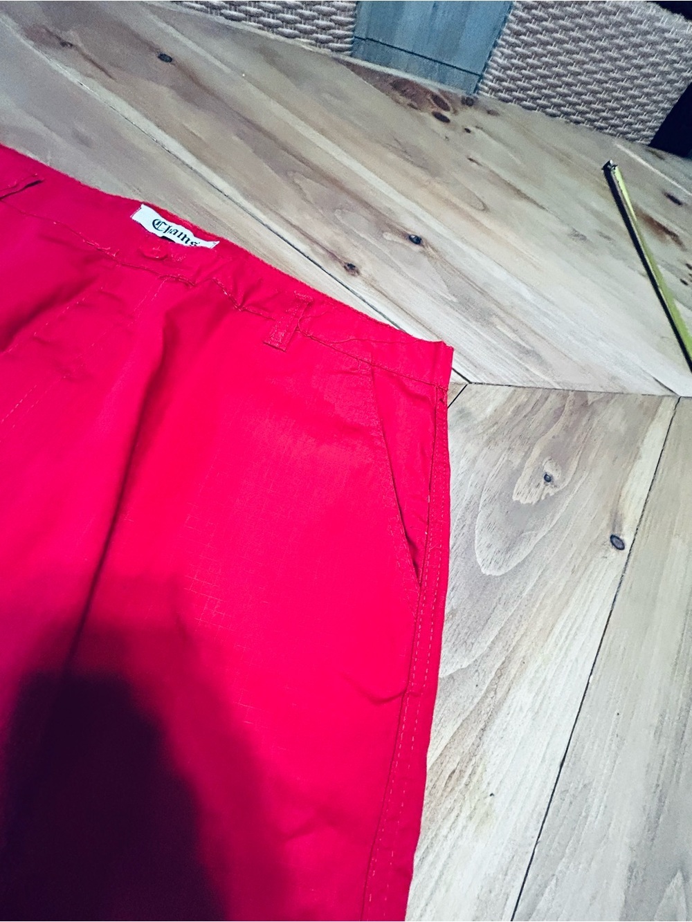 Men’s Chams Bright Red Casual Shorts - Picture 4 of 9
